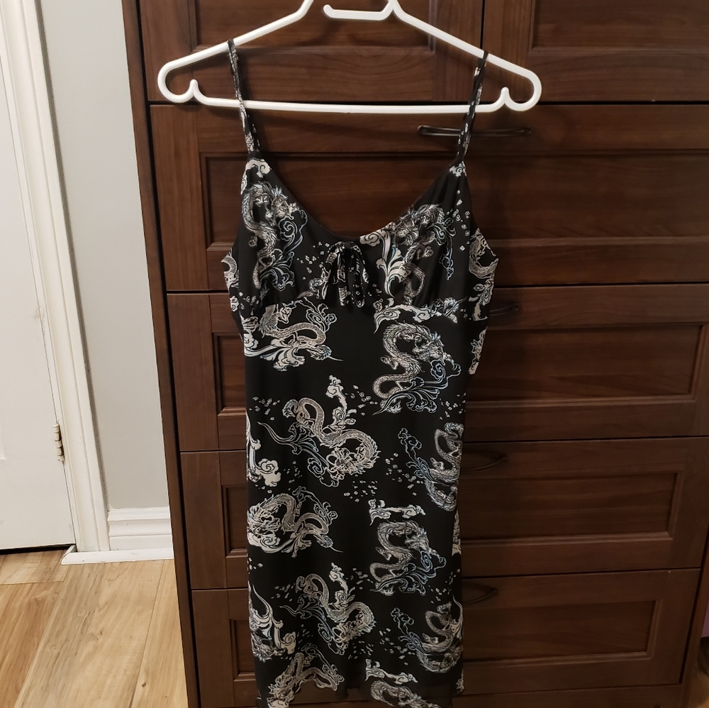 Urban Planet Black and White Dragon Print Dress